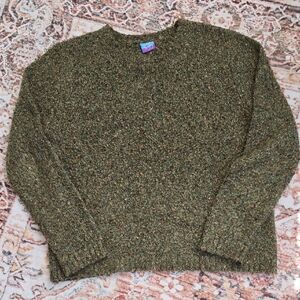 *Fisherman Core* Vintage Women's Green Textured Crewneck Sweater Size Med